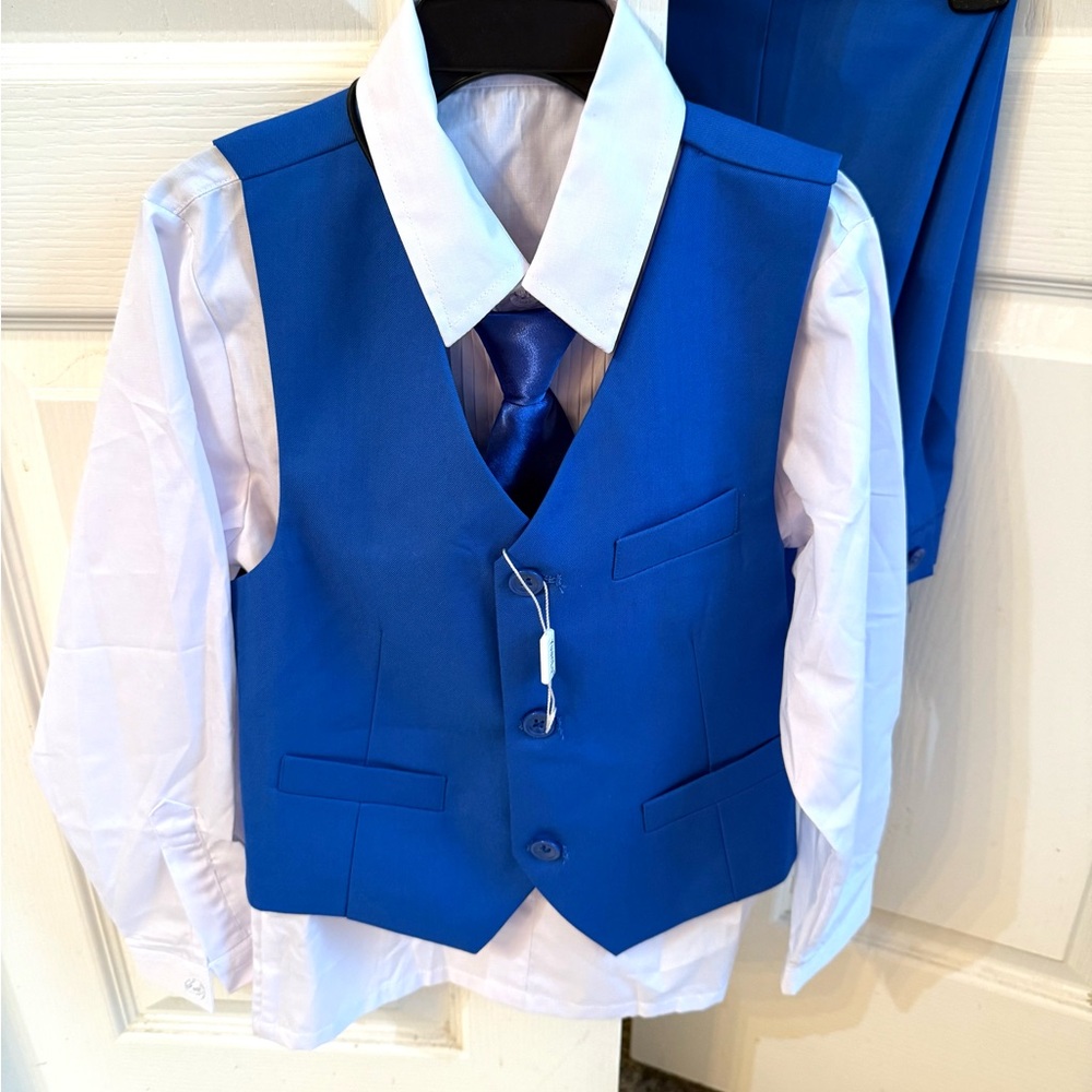 ***Sold-Elegant Kids Blue Tie and Vest Set